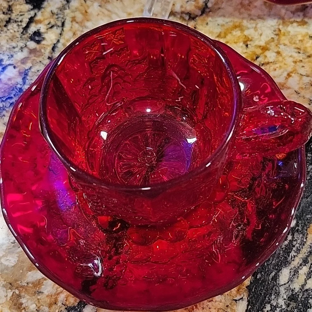 Westmoreland Paneled Grape Ruby Red Elegant Glass – Mid Century Vintage №5